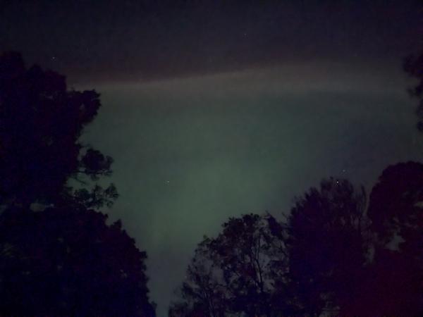 Northern lights looking south over the Cabin.