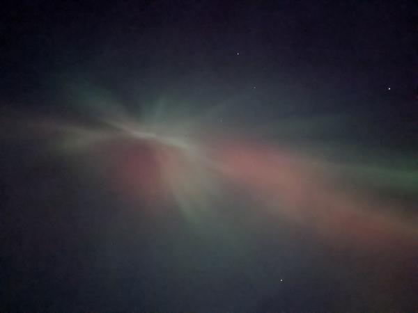 Northern lights seen from the airport.