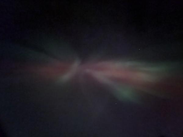 Northern lights seen from the airport.