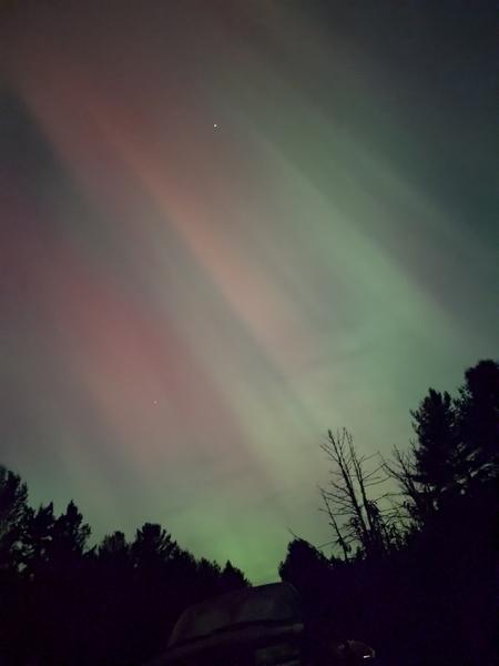 Northern lights seen from the airport.