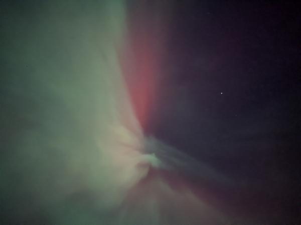 Northern lights seen from the airport.