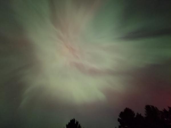 Northern lights seen from the airport.