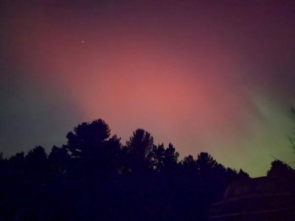 Northern lights seen from the airport.
