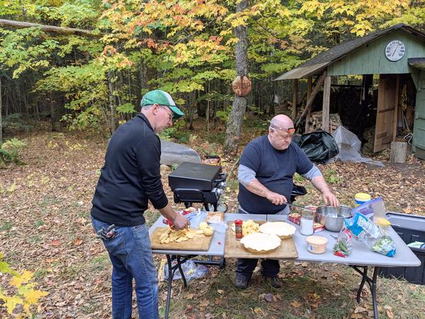 Ed and Jon making apple pies.