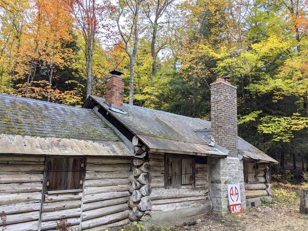 Side view of the roof repair showing off the new roof saddle.