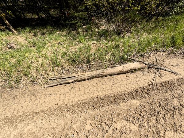 One of the old rail road ties pulled out of McCloud Grade.