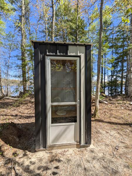 The incredible outhouse at the camp on Mitchell Lake.