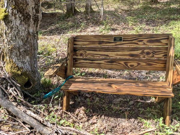 Commerative bench from the Seney Bridge Hunt Club.