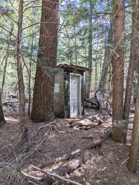 Outhouse at the ruined camp off McCloud Grade.